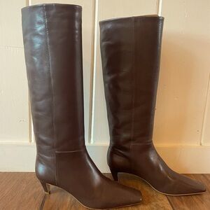 Reformation Remy leather boots. Knee length.